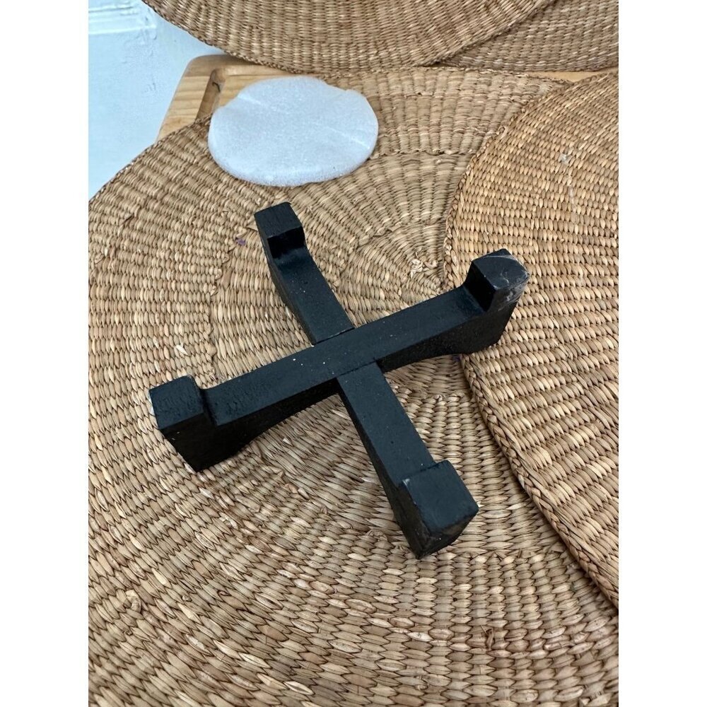 Small black wooden Plant holder stand